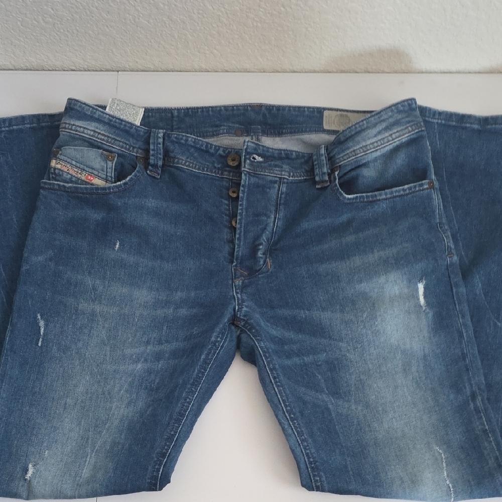 Diesel Straight Fit Blue Jeans